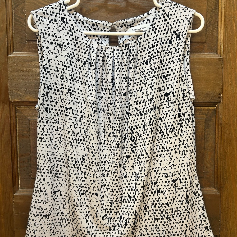 Calvin Klein Black and White Sleeveless Top